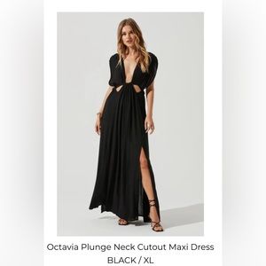 ASTR Black maxi cutout dress with front split